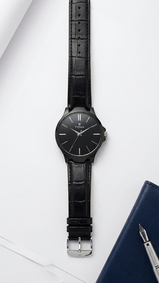 Men's Analog Leather Watch