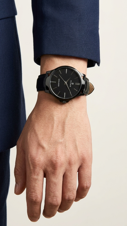Men's Analog Leather Watch
