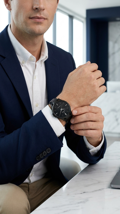 Men's Analog Leather Watch