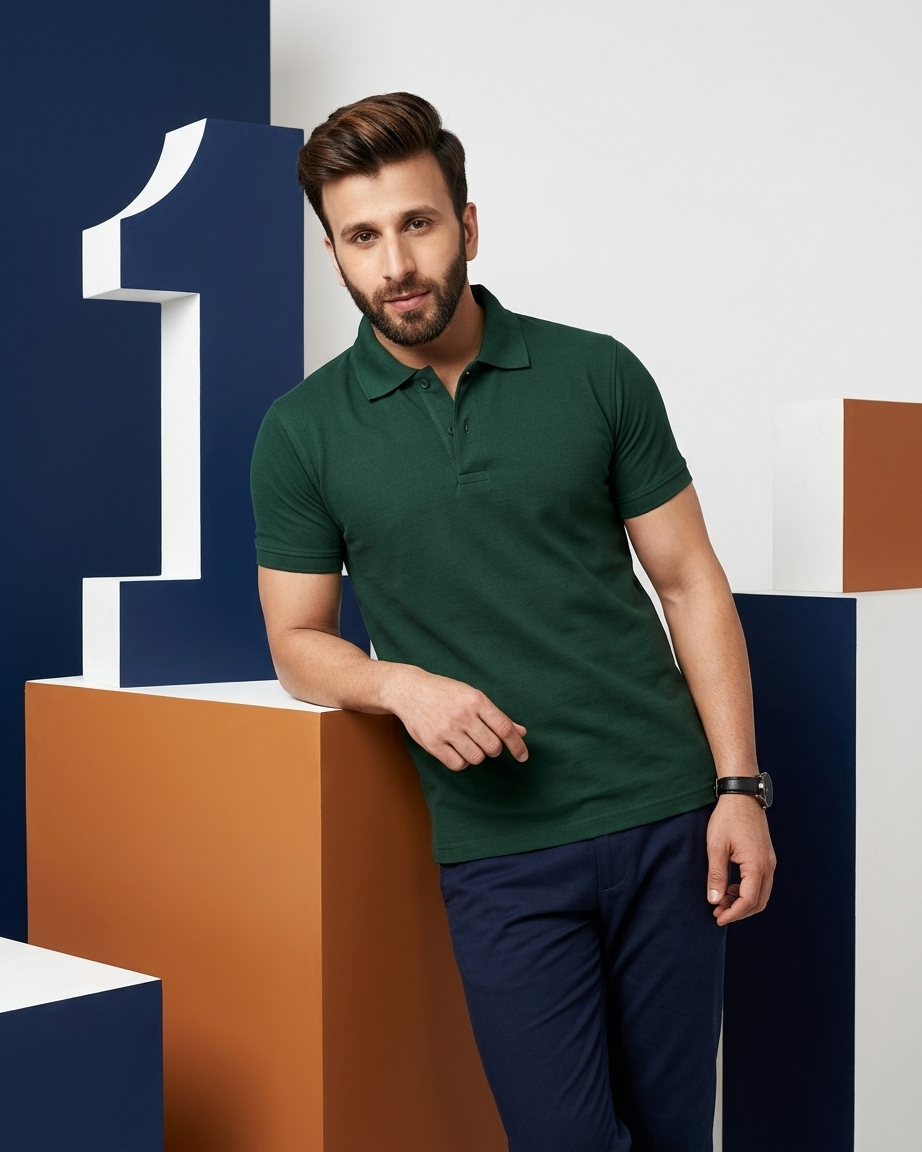 Elegant Cotton Polo T-Shirts Combo (Pack of 5)